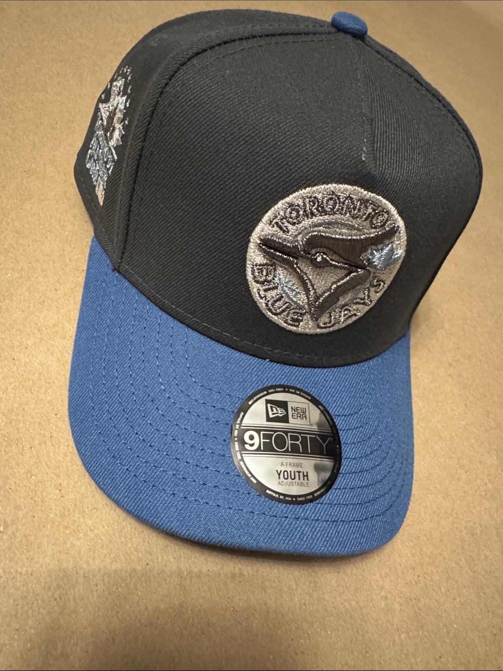 New Era Black and Blue Toronto Blue Jays 9FORTY Youth Cap